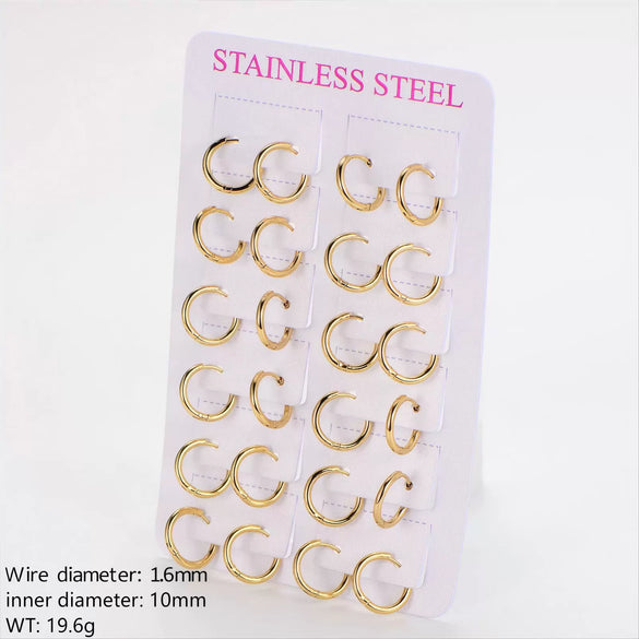 Wholesale Geometric Minimalist Unisex Electroplated Stainless Steel Ear Buckle