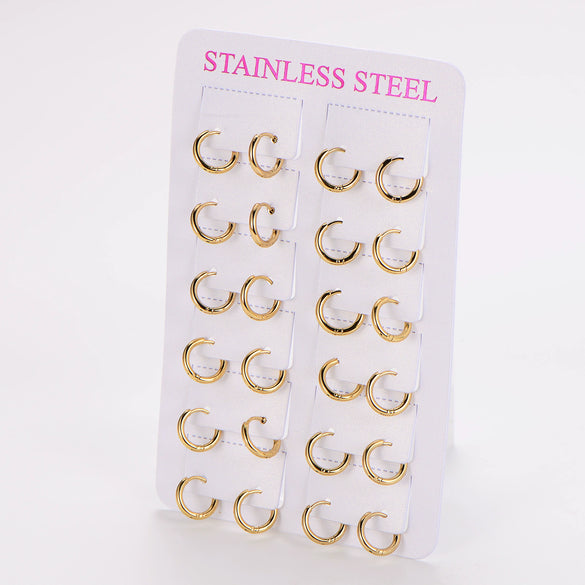 Wholesale Geometric Minimalist Unisex Electroplated Stainless Steel Ear Buckle