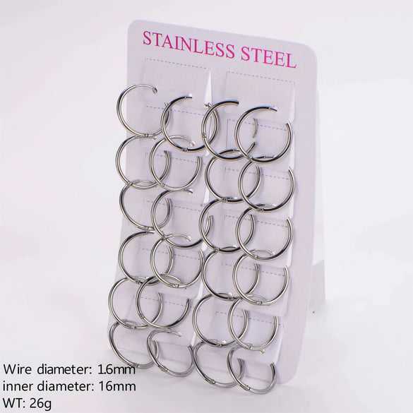 Wholesale Geometric Minimalist Unisex Electroplated Stainless Steel Ear Buckle