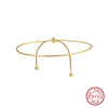 Wholesale Geometric Minimalist Women's S925 Sterling Silver Anklet With Solid Round Snake Chain