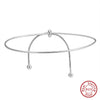 Wholesale Geometric Minimalist Women's S925 Sterling Silver Anklet With Solid Round Snake Chain