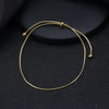 Wholesale Geometric Minimalist Women's S925 Sterling Silver Anklet With Solid Round Snake Chain