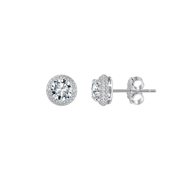 Wholesale Geometric Moissanite Inlaid Gold Plated 925 Silver Earrings For Women