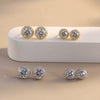 Wholesale Geometric Moissanite Inlaid Gold Plated 925 Silver Earrings For Women