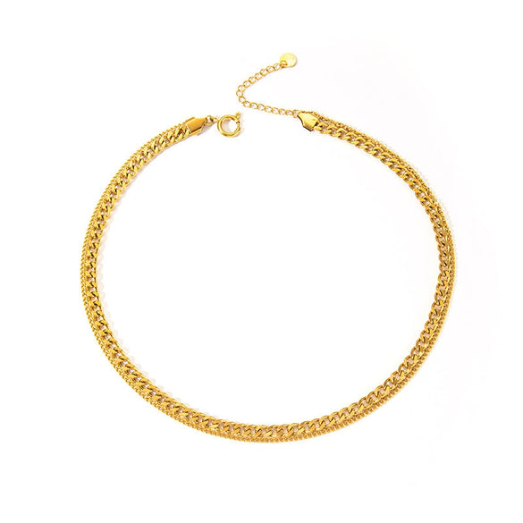 Wholesale Geometric Multi Layer Titanium Steel Clavicle Chain Necklace With U Shape Pattern And Electroplating Treatment