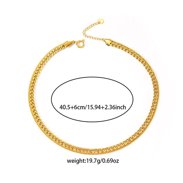 Wholesale Geometric Multi Layer Titanium Steel Clavicle Chain Necklace With U Shape Pattern And Electroplating Treatment