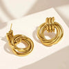 Wholesale Geometric Multilayer Titanium Steel Earrings Electroplated Light Luxury Fashion Jewelry