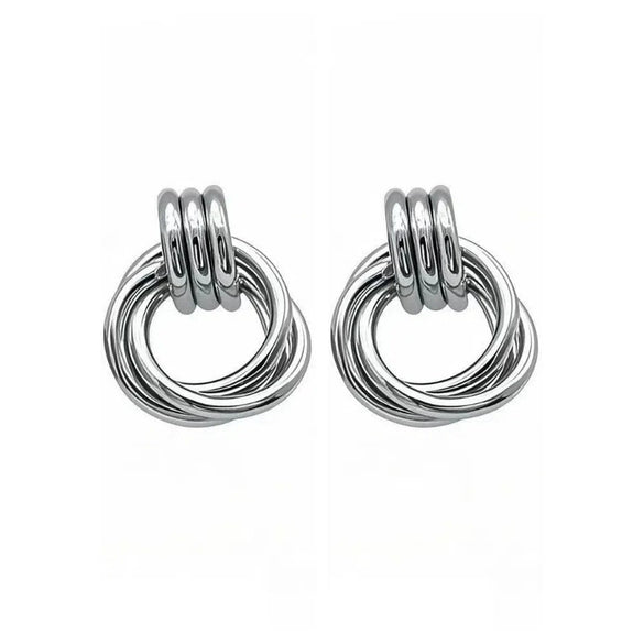Wholesale Geometric Multilayer Titanium Steel Earrings Electroplated Light Luxury Fashion Jewelry