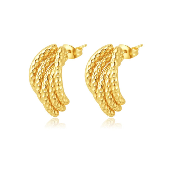 Wholesale Geometric Multilayer Titanium Steel Earrings Electroplated Light Luxury Fashion Jewelry