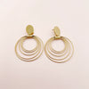 Wholesale Geometric Multiring Vortex Hollow Stainless Steel Electroplated Real Gold High Color Retaining Earrings
