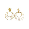 Wholesale Geometric Multiring Vortex Hollow Stainless Steel Electroplated Real Gold High Color Retaining Earrings