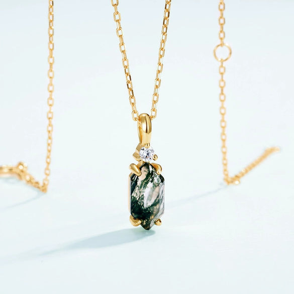 Wholesale Geometric Natural Agate 925 Silver Pendant For Women