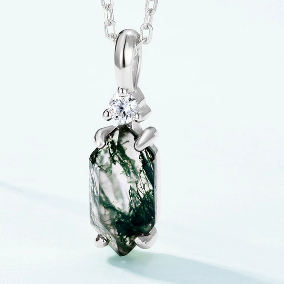 Wholesale Geometric Natural Agate 925 Silver Pendant For Women