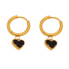 Wholesale Geometric Natural Black Agate 316L Stainless Steel Electroplated Fashion Girl Earrings