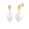 Wholesale Geometric Natural Pearl Inlaid S925 Sterling Silver Earrings For Women