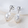 Wholesale Geometric Natural Pearl Inlaid S925 Sterling Silver Earrings For Women