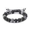 Wholesale Geometric Natural Stone Copper Set Zircon Beaded Woven Adjustable Handmade Electroplated Bracelet Unisex