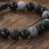 Wholesale Geometric Natural Stone Copper Set Zircon Beaded Woven Adjustable Handmade Electroplated Bracelet Unisex