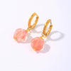 Wholesale Geometric Natural Stone Earrings For Women Copper Electroplated Light Luxury Simple Niche Design