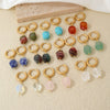 Wholesale Geometric Natural Stone Earrings For Women Copper Electroplated Light Luxury Simple Niche Design