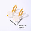 Wholesale Geometric Natural Stone Earrings For Women Copper Electroplated Light Luxury Simple Niche Design