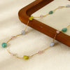Wholesale Geometric Natural Stone Stainless Steel 18K Gold Plated Bracelet And Necklace Set For Women