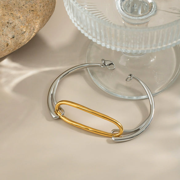 Wholesale Geometric Niche High End Fashion Bracelet Titanium Steel With Electroplating Process