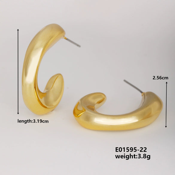 Wholesale Geometric Niche Style Earrings With Electroplating Ccp Material