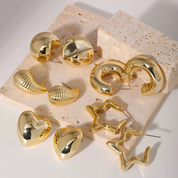 Wholesale Geometric Niche Style Earrings With Electroplating Ccp Material