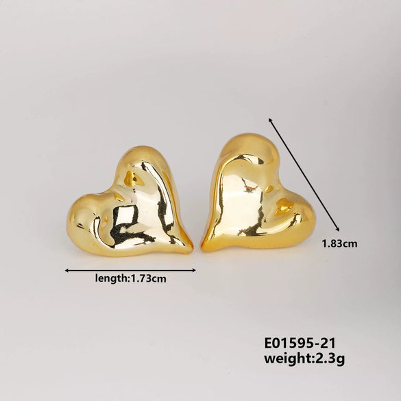Wholesale Geometric Niche Style Earrings With Electroplating Ccp Material