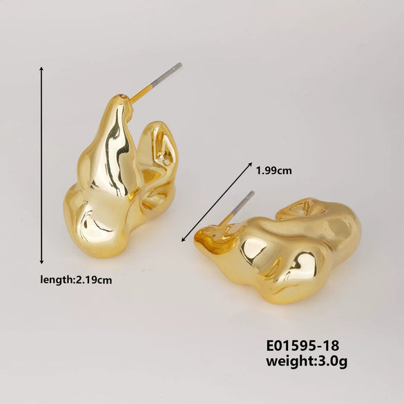 Wholesale Geometric Niche Style Earrings With Electroplating Ccp Material