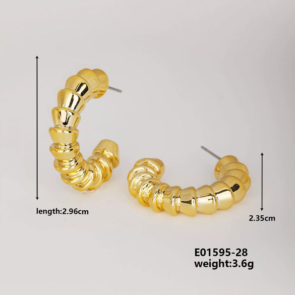 Wholesale Geometric Niche Style Earrings With Electroplating Ccp Material
