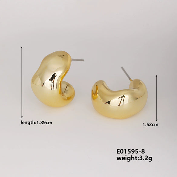 Wholesale Geometric Niche Style Earrings With Electroplating Ccp Material