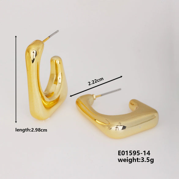 Wholesale Geometric Niche Style Earrings With Electroplating Ccp Material