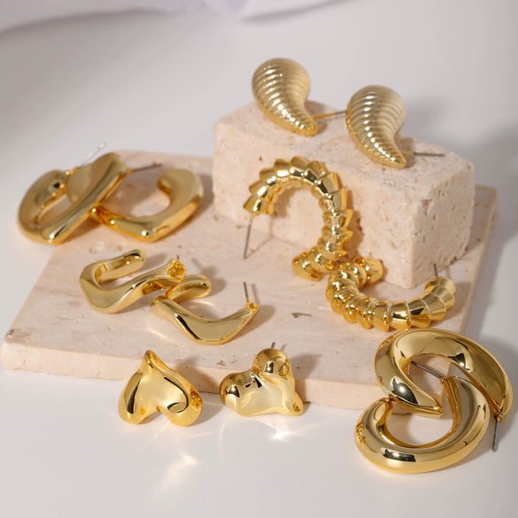 Wholesale Geometric Niche Style Earrings With Electroplating Ccp Material