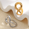 Wholesale Geometric Niche Style Stainless Steel 18K Goldplated Figureeight Open Ring For Women