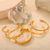 Wholesale Geometric Niche Style 316L Stainless Steel Gold Plated Open Bracelet Jewelry