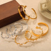 Wholesale Geometric Niche Style 316L Stainless Steel Gold Plated Open Bracelet Jewelry