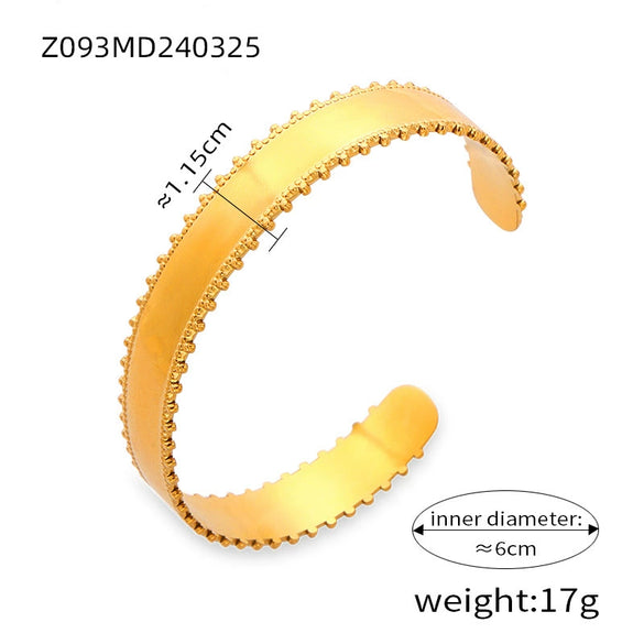 Wholesale Geometric Niche Style 316L Stainless Steel Gold Plated Open Bracelet Jewelry