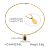 Wholesale Geometric Obsidian Studded Stainless Steel Electroplated Jewelry For Women Earrings And Sweater Chain Necklace