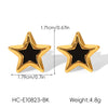 Wholesale Geometric Obsidian Studded Stainless Steel Electroplated Jewelry For Women Earrings And Sweater Chain Necklace
