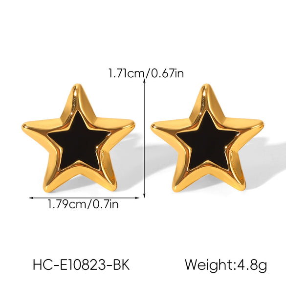 Wholesale Geometric Obsidian Studded Stainless Steel Electroplated Jewelry For Women Earrings And Sweater Chain Necklace