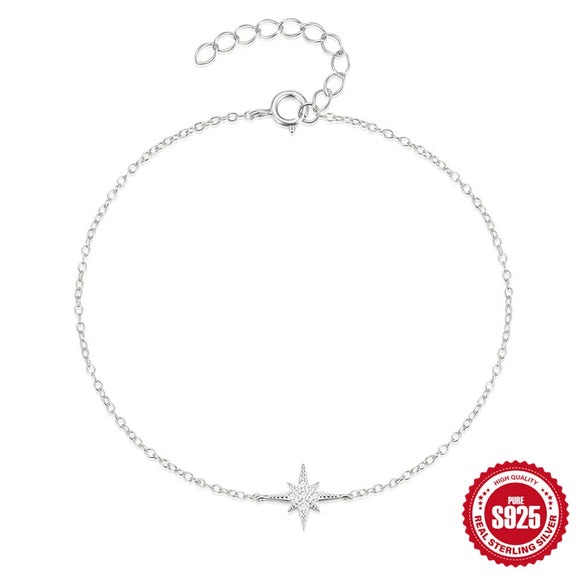 Wholesale Geometric Octagonal Star Diamond Silver 925 Sterling Electroplated Women's Bracelet