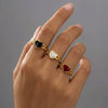Wholesale Geometric Oildrip Stainless Steel Goldplated Adjustable Open Ring For Women