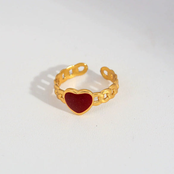 Wholesale Geometric Oildrip Stainless Steel Goldplated Adjustable Open Ring For Women