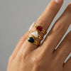 Wholesale Geometric Oildrip Stainless Steel Goldplated Adjustable Open Ring For Women