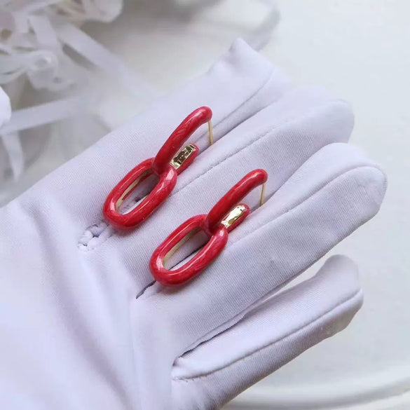 Wholesale Geometric Oildropped Goldplated Copper Earrings For Women