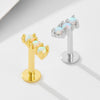 Wholesale Geometric Opal Inlaid 925 Sterling Silver Pierced Earrings For Women