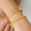 Wholesale Geometric Open Bracelet For Women 18K Gold Plated Titanium Steel Electroplated