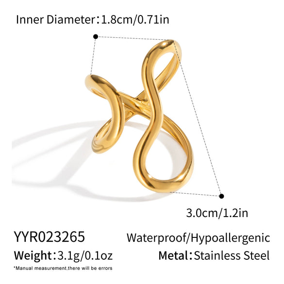 Wholesale Geometric Open Ring Hand Jewelry In Stainless Steel With Electroplating For Women